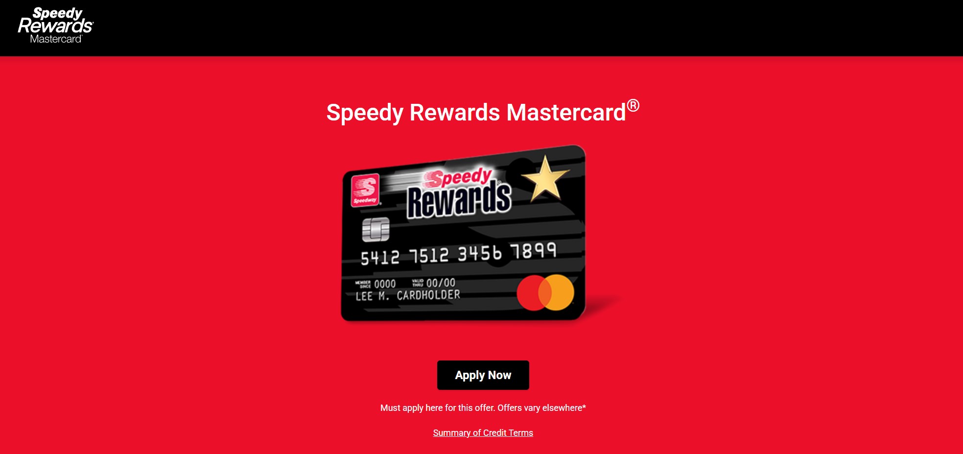 Speedway credit card Login page